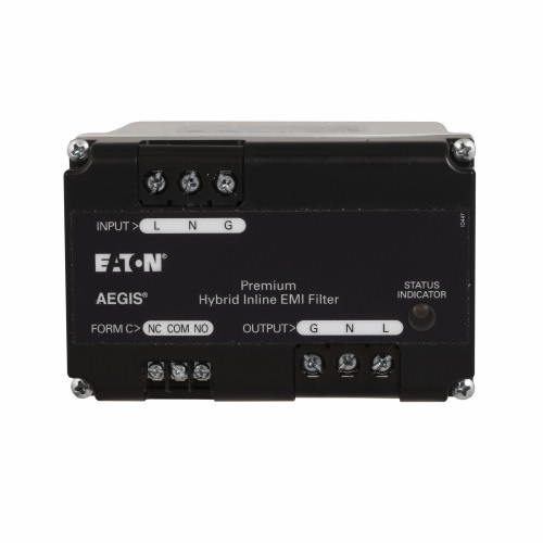 Eaton AEGIS powerline filter, 15A, 120 Vac rating, Single-pole, Premium protection with hybrid filtering, with Form C contacts