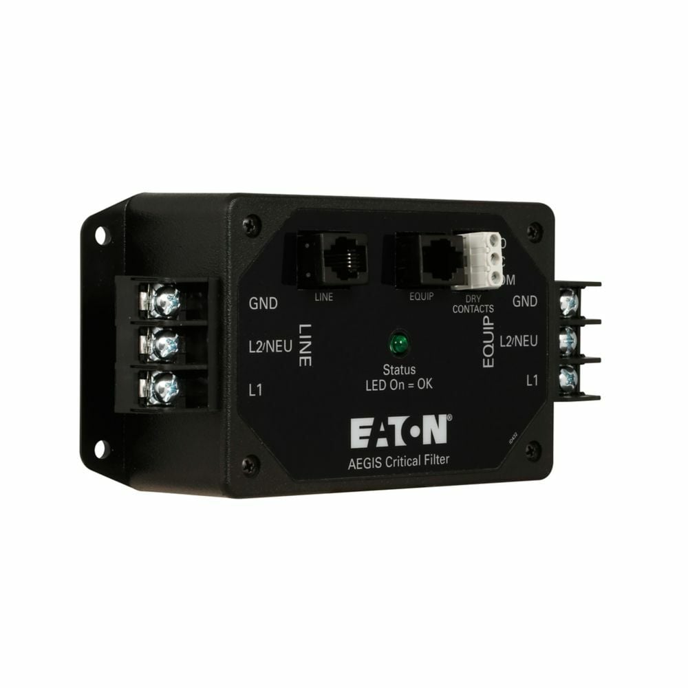 Eaton Cutler-Hammer series Powerline filter, 30A, 120 Vac rating, Single-pole, Telecom protection with filtering, with Form C contacts