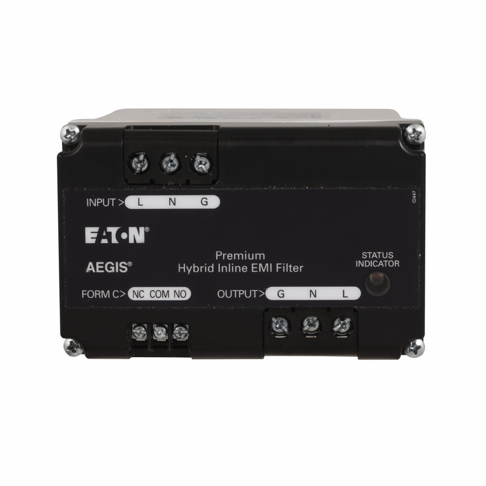 Eaton Powerline filter, 20A, 120 Vac rating, Single-pole, Premium protection with hybrid filtering, with Form C contacts