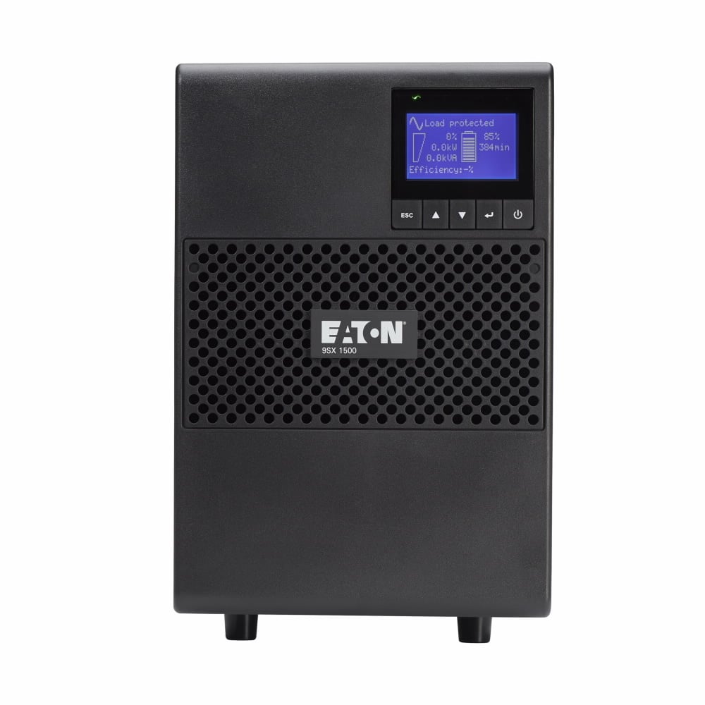 Eaton 9SX online, extended runtime UPS, 1500 VA, 1350 W, 208V, C14 input, Outputs: (8) C13, 9.9"Hx6.3"Wx17.1"D, 41.9 lb., network card optional
