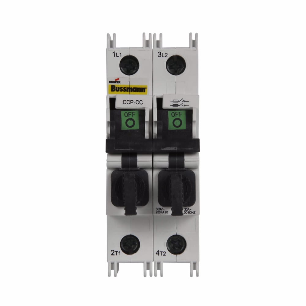 Eaton Bussmann series CCP UL98 fusible disconnect, 600 Vac, 125 Vdc, 30A, UL98 fusible disconnect, Two-pole, UL Midget