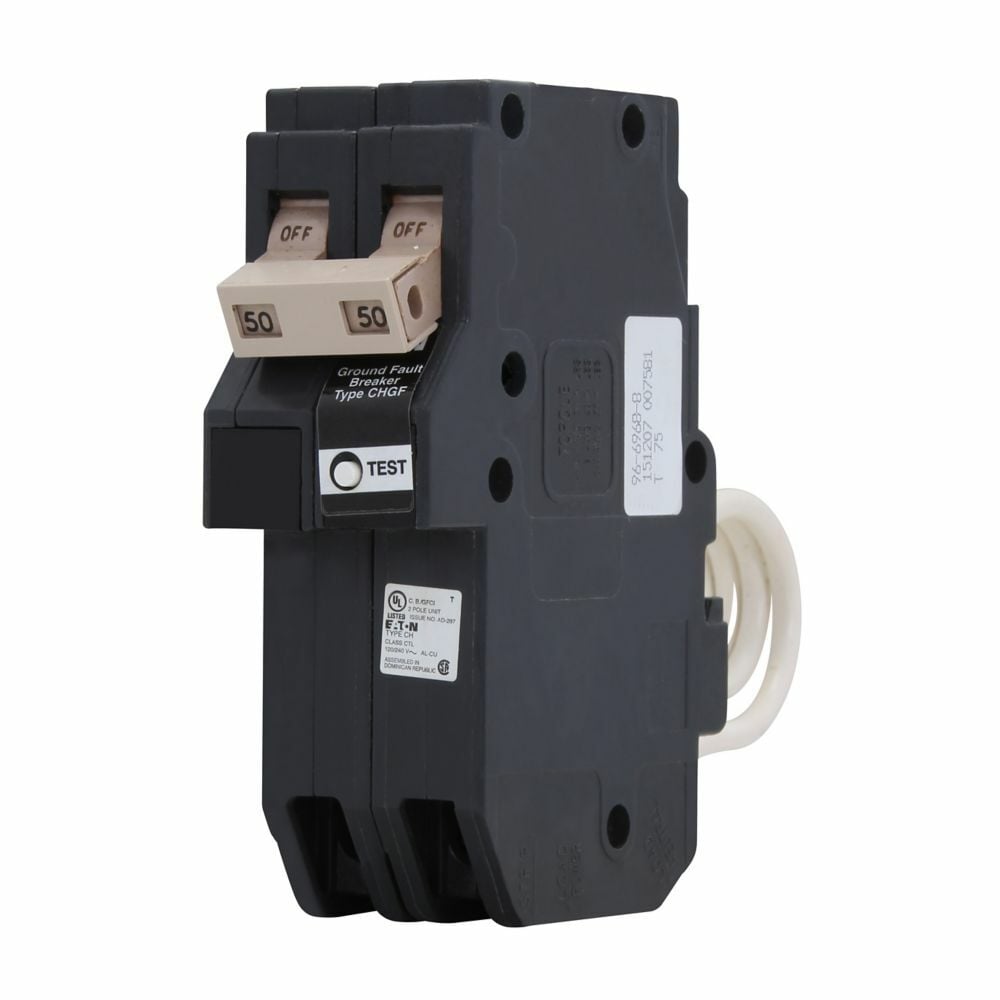 CH 2-Pole GFCI Breaker, 60A, Pigtail, 10kAIC, Class-A GFCI, 5 mA personnel Protection, #14-3 AWG