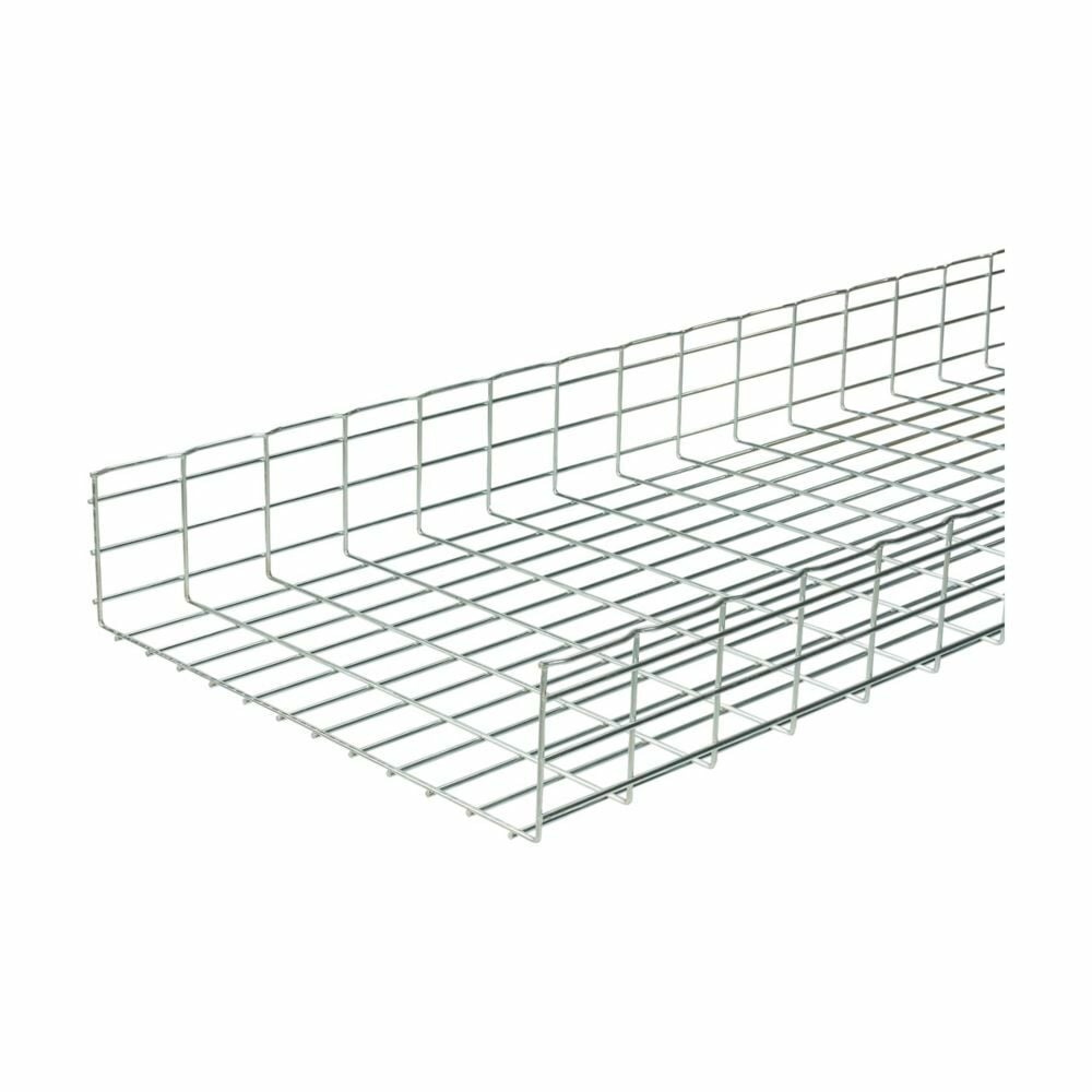Flextray 6" deep straight section, Electroplated zinc galvanized, Steel, 143.3" actual area inside tray, 6"deep flex tray