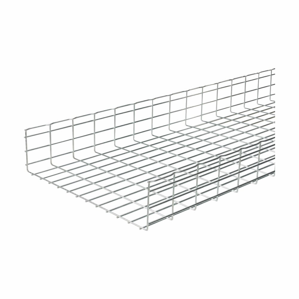 Eaton B-Line series Flextray 6" deep straight section, Electroplated zinc galvanized, Steel, 47.5" actual area inside tray, 6"deep flex tray