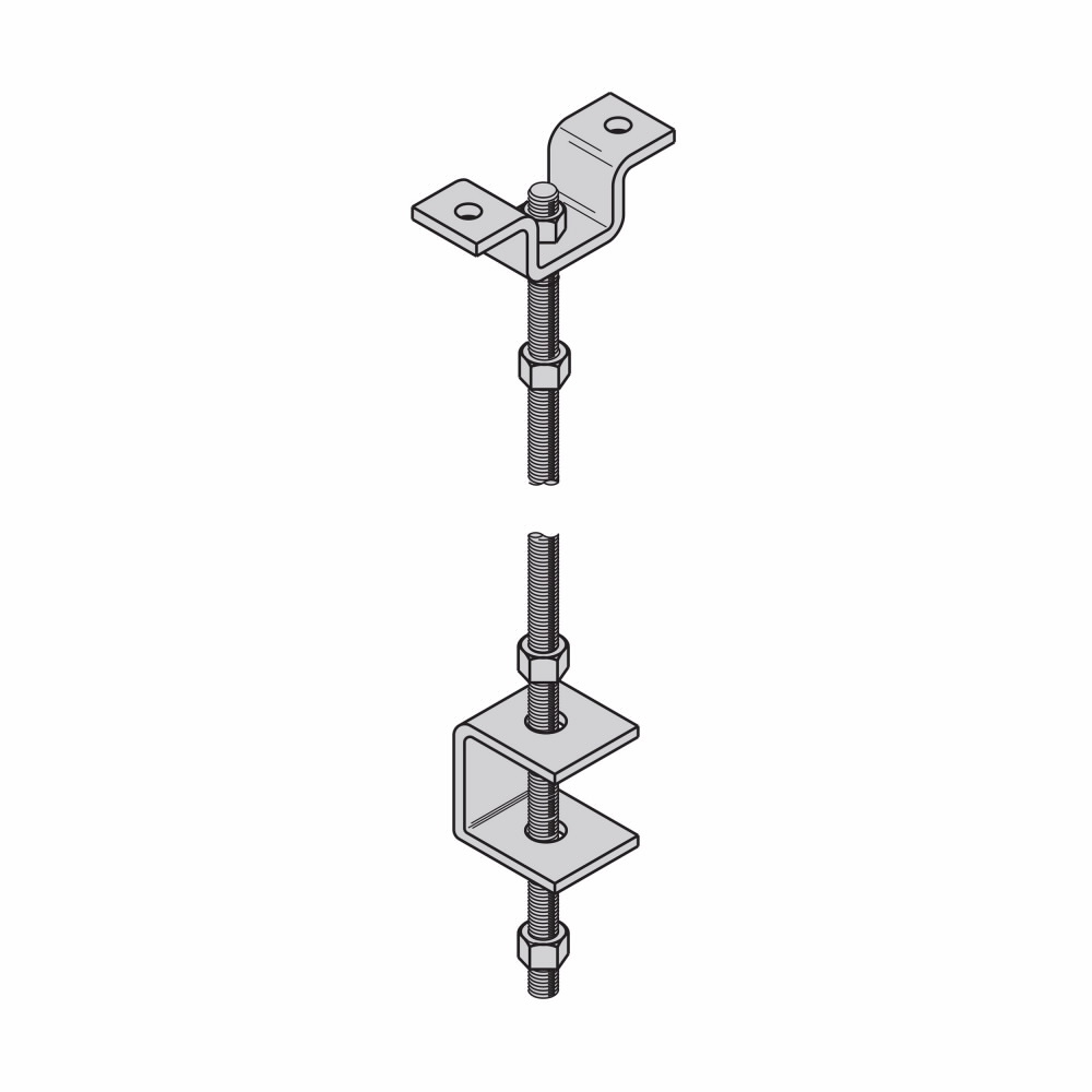Eaton B-Line series runway support, Use to suspend cable runway paths from a ceiling, Runway to ceiling kit, Yellow zinc finish