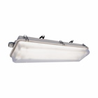 Eaton Crouse-Hinds series Pauluhn Intrepid FPS linear fluorescent light fixture, One non-metallic cable gland and one end plugged,4 ft,Matte polycarbonate lens,T8 bi-pin,Fiberglass-reinforced polyester,2-lamp,Through feed,120-277 Vac,32W