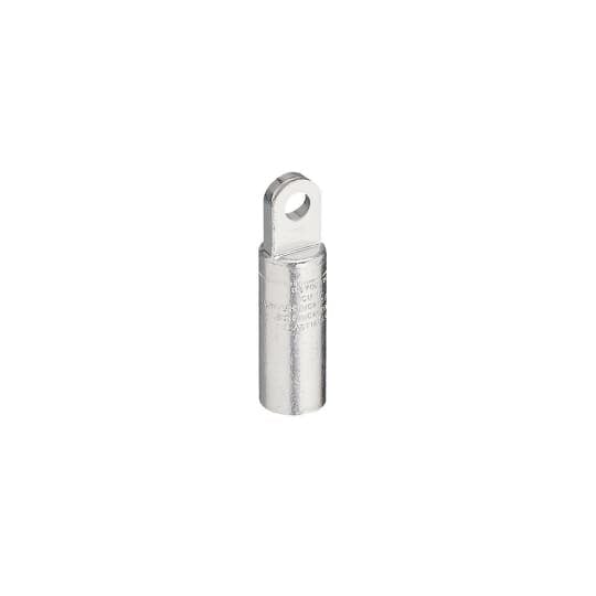 15/25/35kV 600 Amp Series Deadbreak Compression Lug  (Tin-Plated Aluminum).  Conductor Size AWG Compressed/Stranded 4/0, or kcmil Compacted/Solid 250.  Length 5.94 inches.  Diameter 1.38 Inches.  1-Hole Pad, .50 inch Thick.  Hole Size .688 inch Diameter.