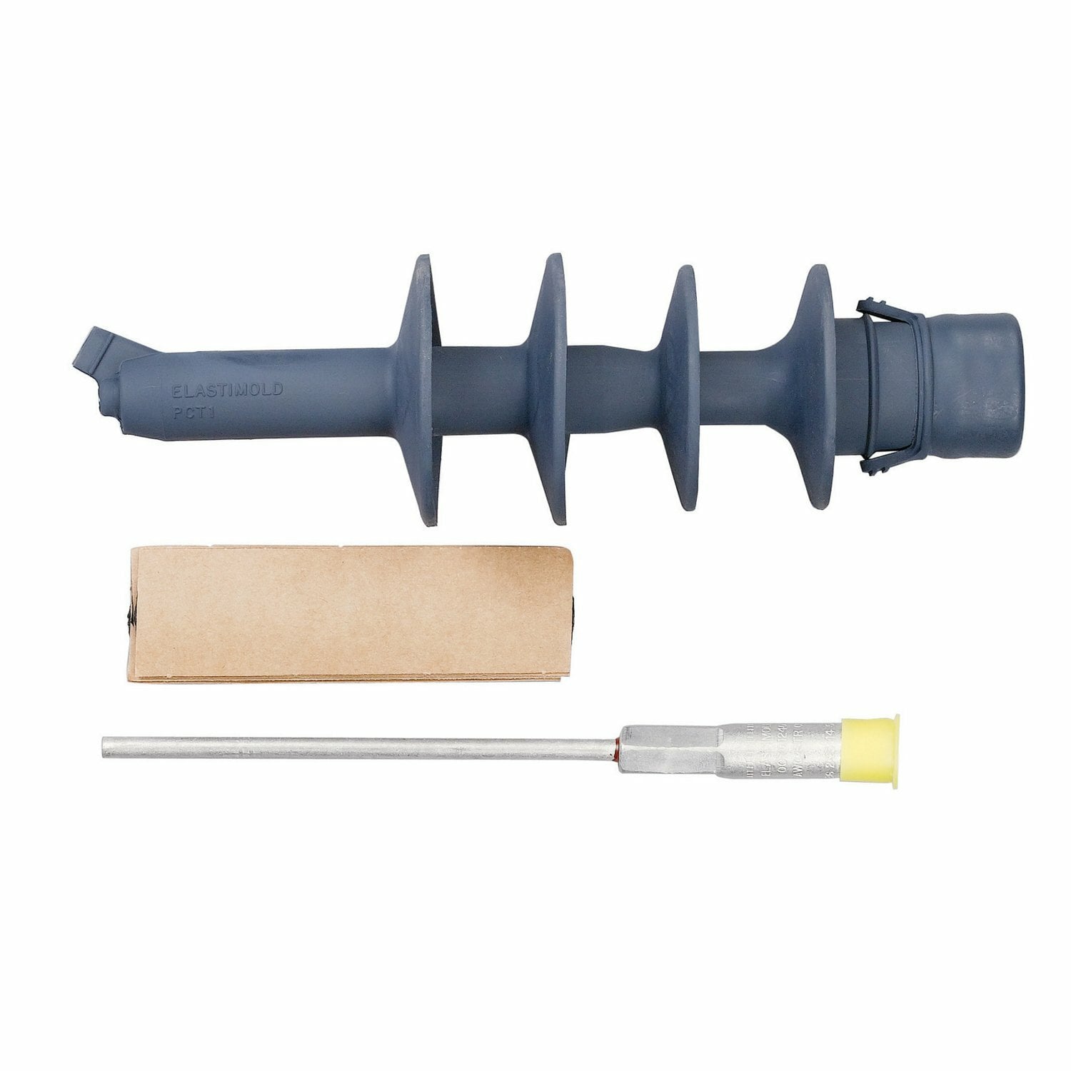 15kV, Single Piece Terminator (Class 1), includes Universal Aluminum Rod Contact as standard,  Power Cable Termination, Conductor Size - #2 Stranded/Compressed or #1 Compact/Solid, Use for Insulation Diameter Range from .640 to 1.070 inches.