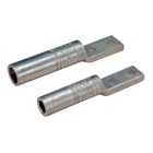 Tinned-Aluminum 2-Hole Spade Connector.  Conductor Size 220 - #2 Stranded/Compressed or #1 Solid/Compact.  Used for Ranger2 Lug Cable Terminator.   For Aluminum or Copper Conductor.