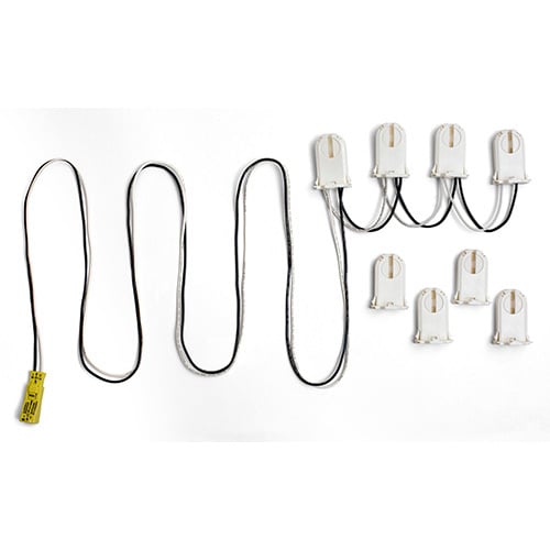 EPCO, 8-FT Fixture Wiring Harness Kit: Uses four (4) T8 LED Tubes. Includes 4-FT Supply Line with Luminaire Disconnect and four (4) Dead-End Lamp Holders.