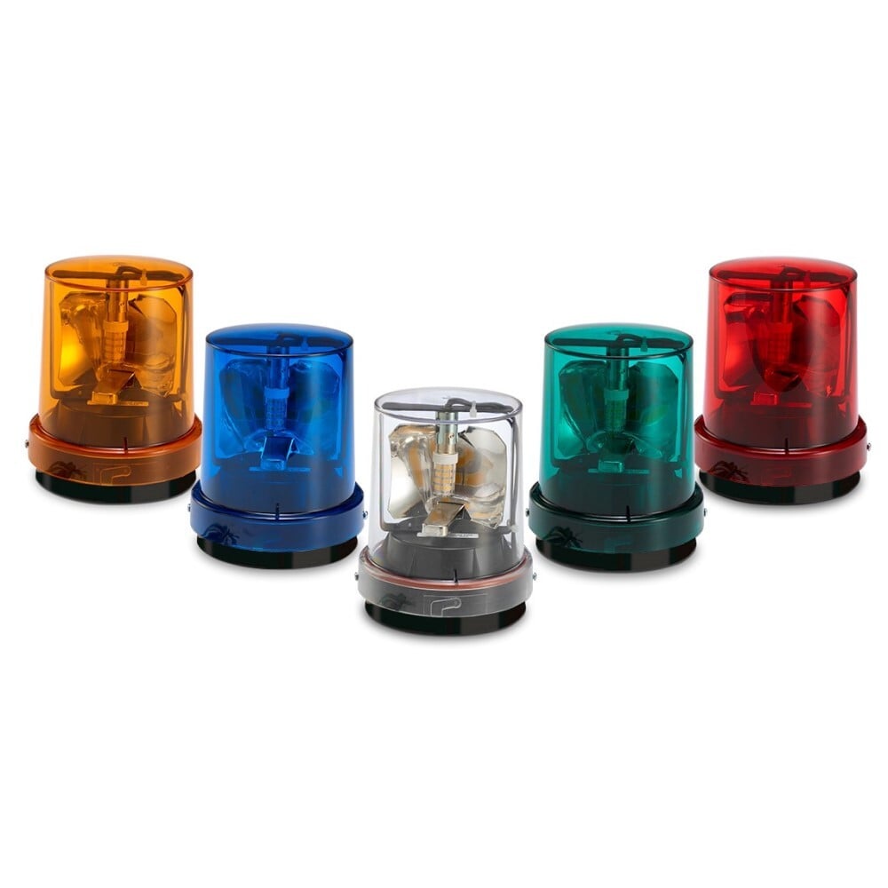 Vitalite Rotating LED Warning Light, 120VAC, Red - Available in 120VAC. 25,000 hour LED. Integrated 1/2-inch NPT pipe and surface mount. Indoor/outdoor use. Type 4X, IP66 enclosure. IP69K compliant. UL and cUL Listed.