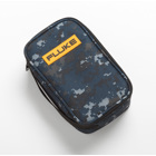 Get the right case for your Fluke tools. The camouflage carrying case is a durable, zippered carrying case with padding and inside pocket, and high quality polyester exterior. It includes a convenient hand strap and carries most of Fluke's popular digital multimeters, clamp meters, insulation testers, and more. It is available in a trendy Blue Digital camouflage design with a one year warranty.  Dimensions are 8.75" x 5.5" x 2.5".