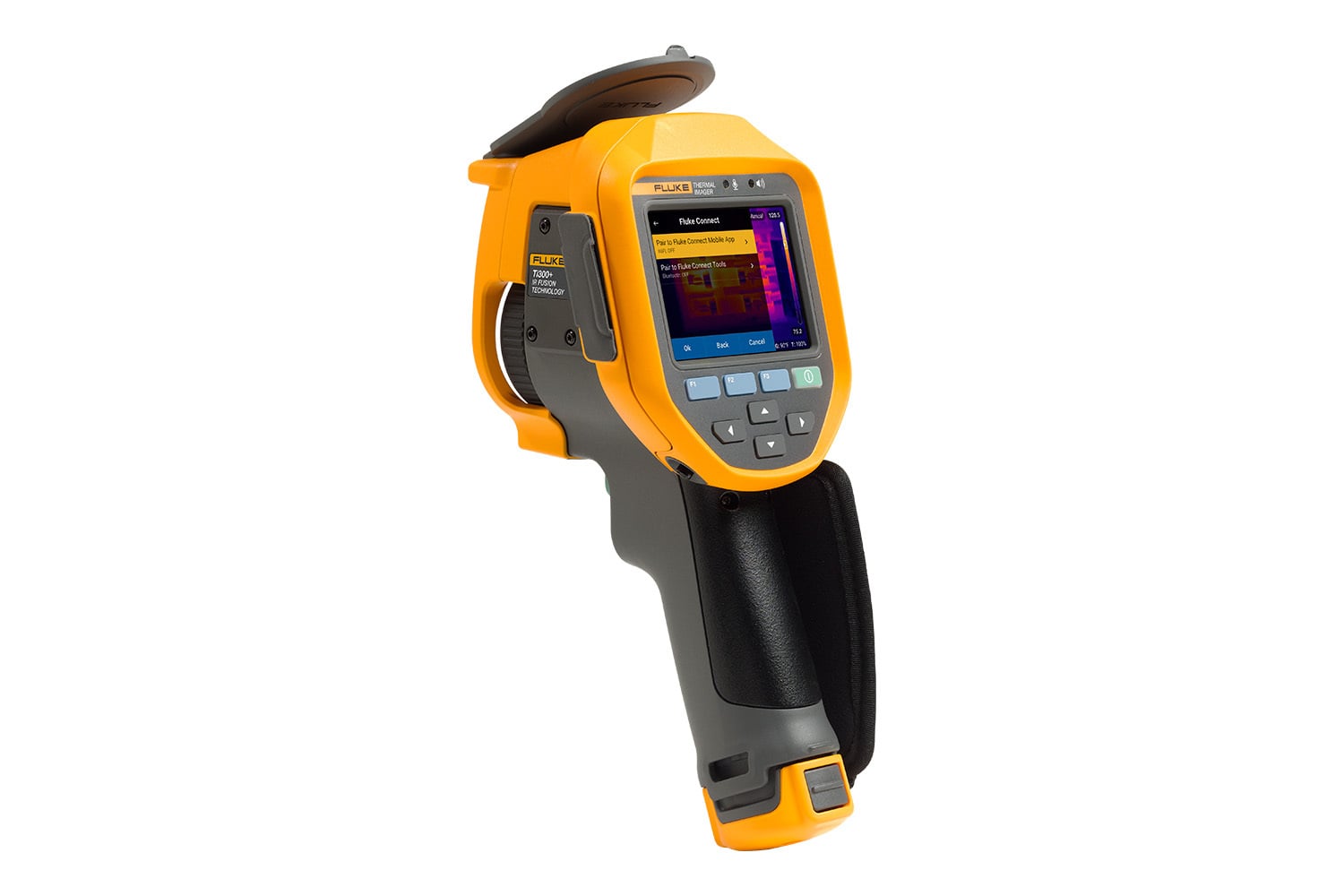 The 320 x 240  resolution Fluke Ti300+ offers the image quality necessary to conduct industrial inspections. Avoid expensive downtime occurrences by capturing the best possible images the first time. With the ruggedness and ease of use that youd expect from Fluke along with sharp, crisp images, this popular pistol grip camera offers a 3.5-inch (landscape) LCD screen for easy issue identification.