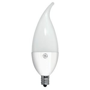 GE LED Lamps, 4 WTT, 300 LM, 5000 K, 71.4 CRI, Dimmable, CA11, Candelabra Screw Base, 15000 HR Average Life