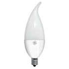 GE LED Lamps, 4 WTT, 300 LM, 5000 K, 71.4 CRI, Dimmable, CA11, Candelabra Screw Base, 15000 HR Average Life