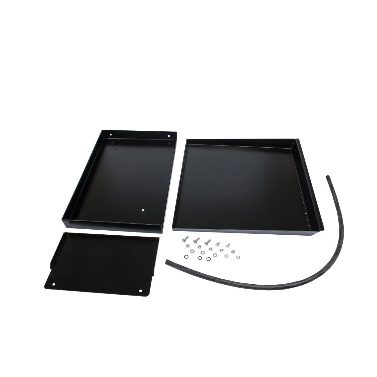 Workhorse Threader Oil Catch System.  Drain hose, removable pan, splash guard.  For use with Workhorse All-In-One Bending and Threading Workstation.