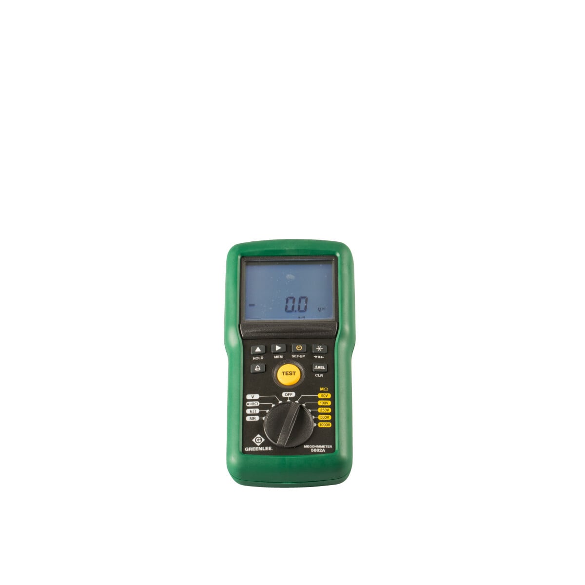Megohmmeter/Insulation Tester 1kV.  Automatic calculations, potential indes and dielectric absorption ratios.  Tests continuity, resistance and frequency measurements.  Programmable alarms.  Insulation tests resistance continuity.  Hazardous voltage alers (icon).  Data hold with 300 entry memory.  Standby mode saves battery power.  Hand held, compact light weight form.  Intuitive layout with rotary function selector and large test button.  Molded in magnetic mount for convenient hands-free measurements.