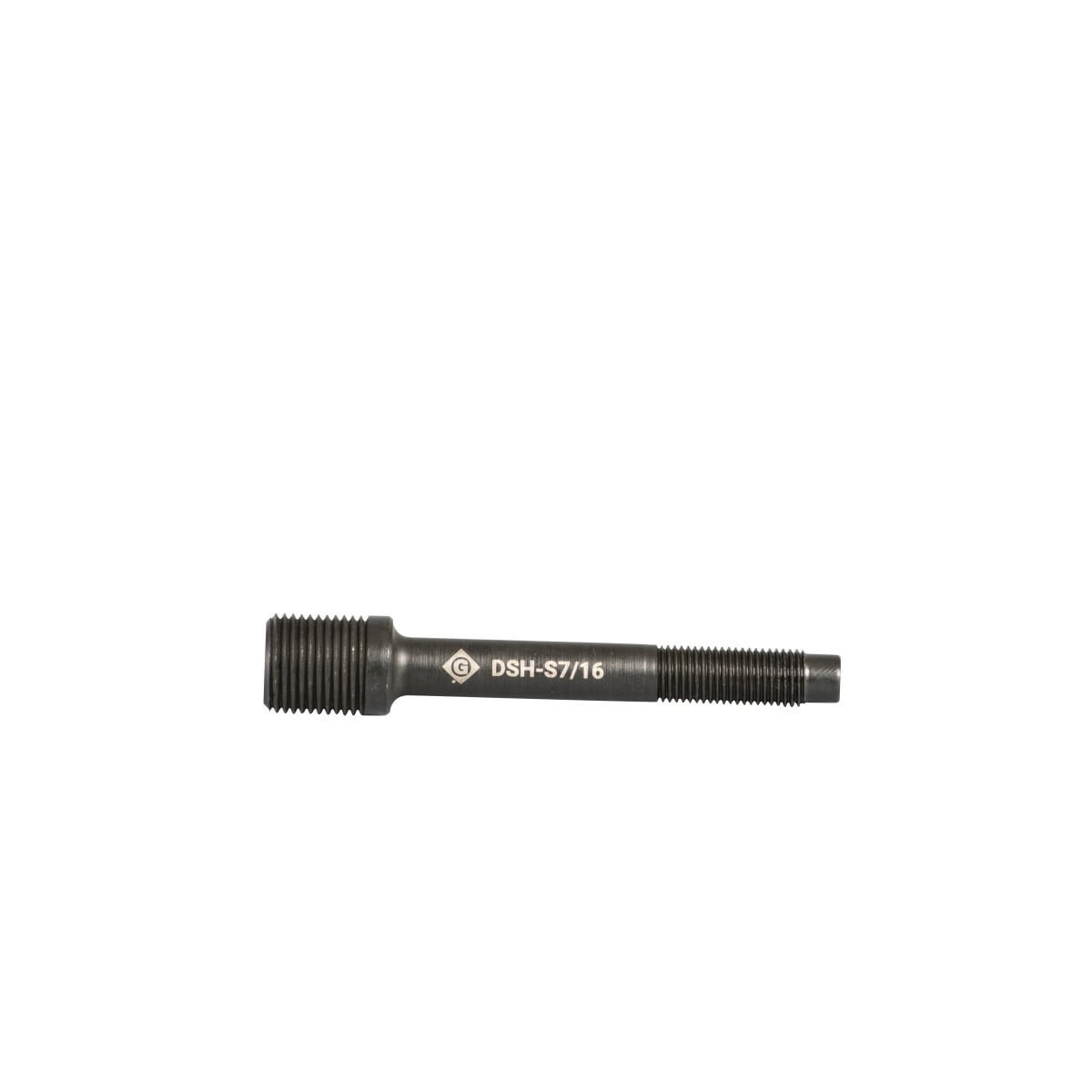 Easy threading - "dog point" tip helps eliminate cross-threading.  Hex key access for easy removal from tool.  Laser markings for quick part identification.  Use with Greenlee Quick Draw hydraulic knockout drivers.  Use with Greenlee punches and dies.  Made in the USA