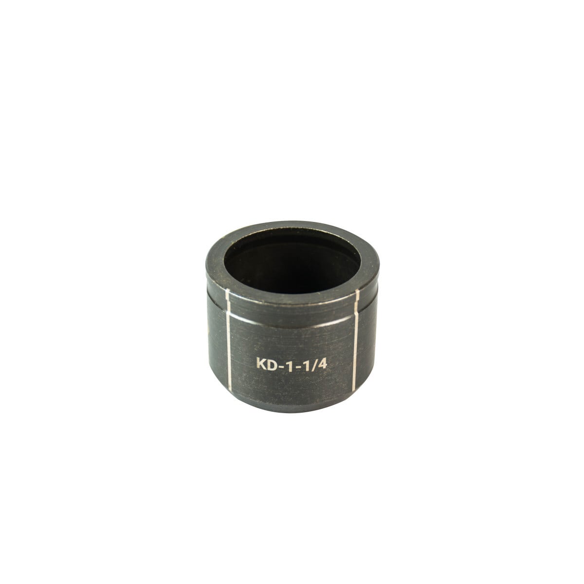 1-1/4" Conduit Size Knockout Die.  Optimized for widest range of materials and drivers.  Alignment markings for improved accuracy.  Laser markings for quick part identification.  Made in USA