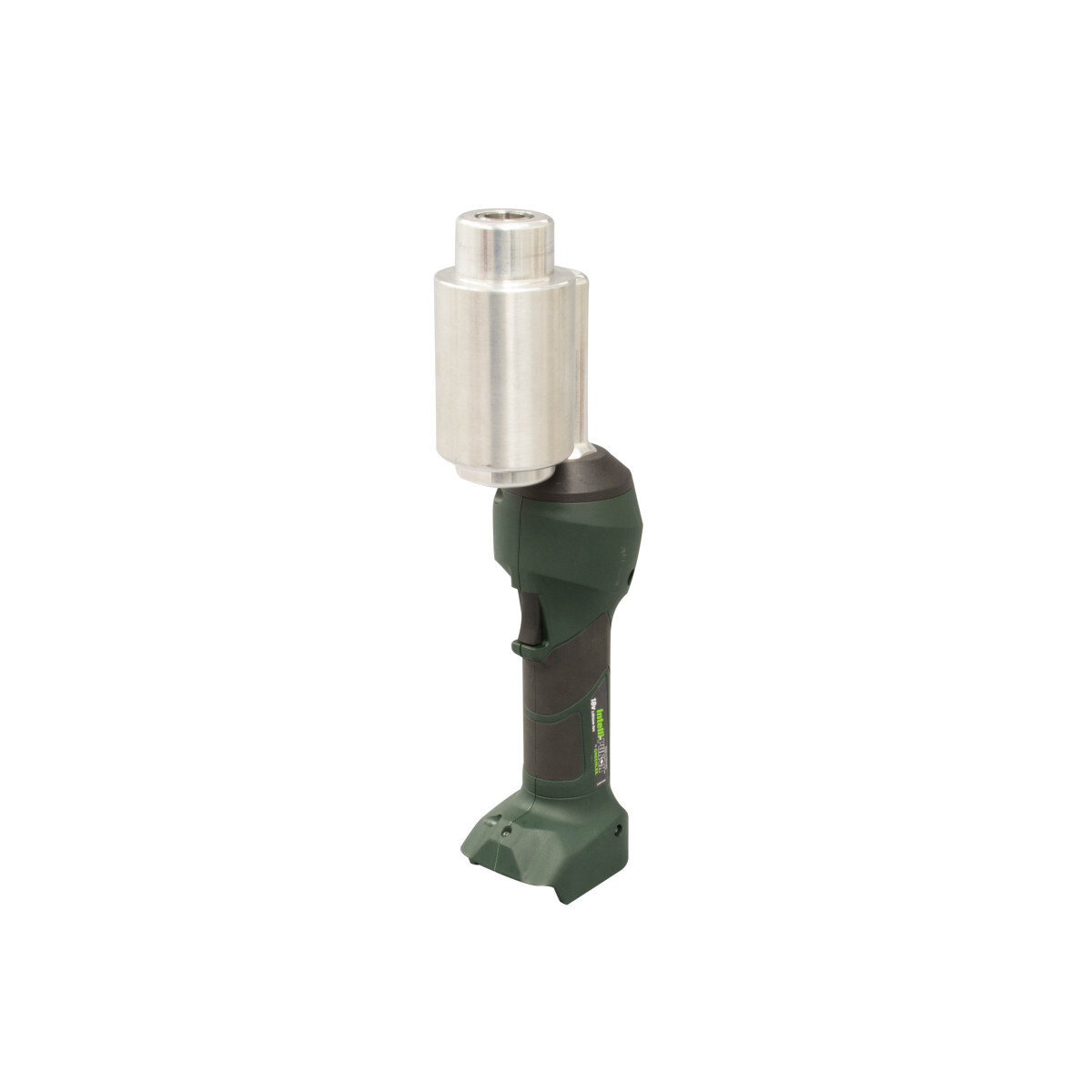 Over 11 tons of punching force.  Durable, rugged neck.  360 Deg Rotating Head - rugged, patent-pending swivel design to punch at any angle.  Compact, Ergonomic Design - ergonomic tapered grip for easy one-handed operation.  Time Saver - maximum cycle time of 8 seconds.  Auto-stop detects punch completion and automatically stops the ram, for longer tool life.  Gator Eye Compatible - with i-press software, monitor tool performance and set service intervals.  Driver made in Germany.  Punches, dies, draw studs, battery, charger and case sold separately