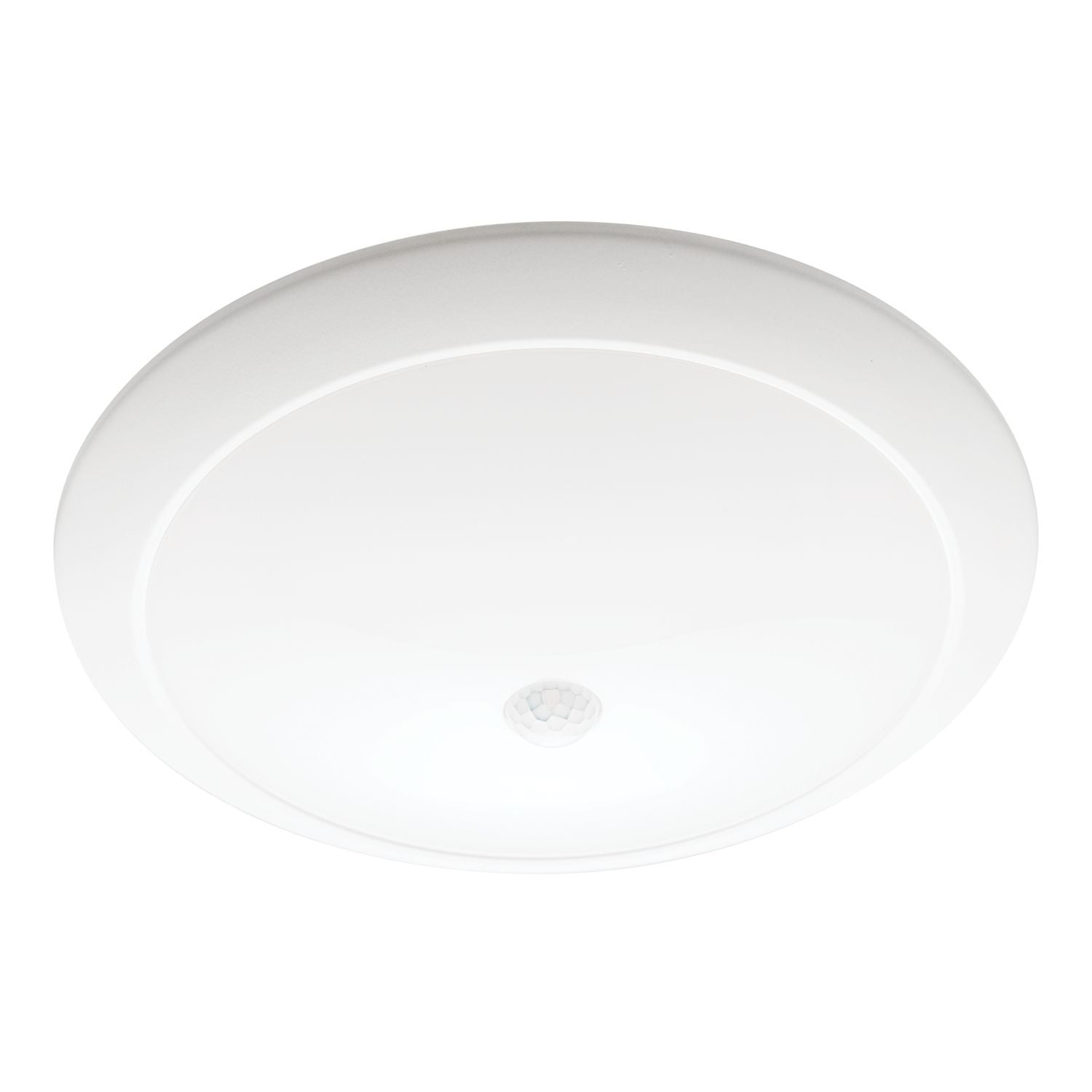 9-Inch Motion Sensor, LED surface light,1200 lumens,90,3000K,120V,Matte white flange finish