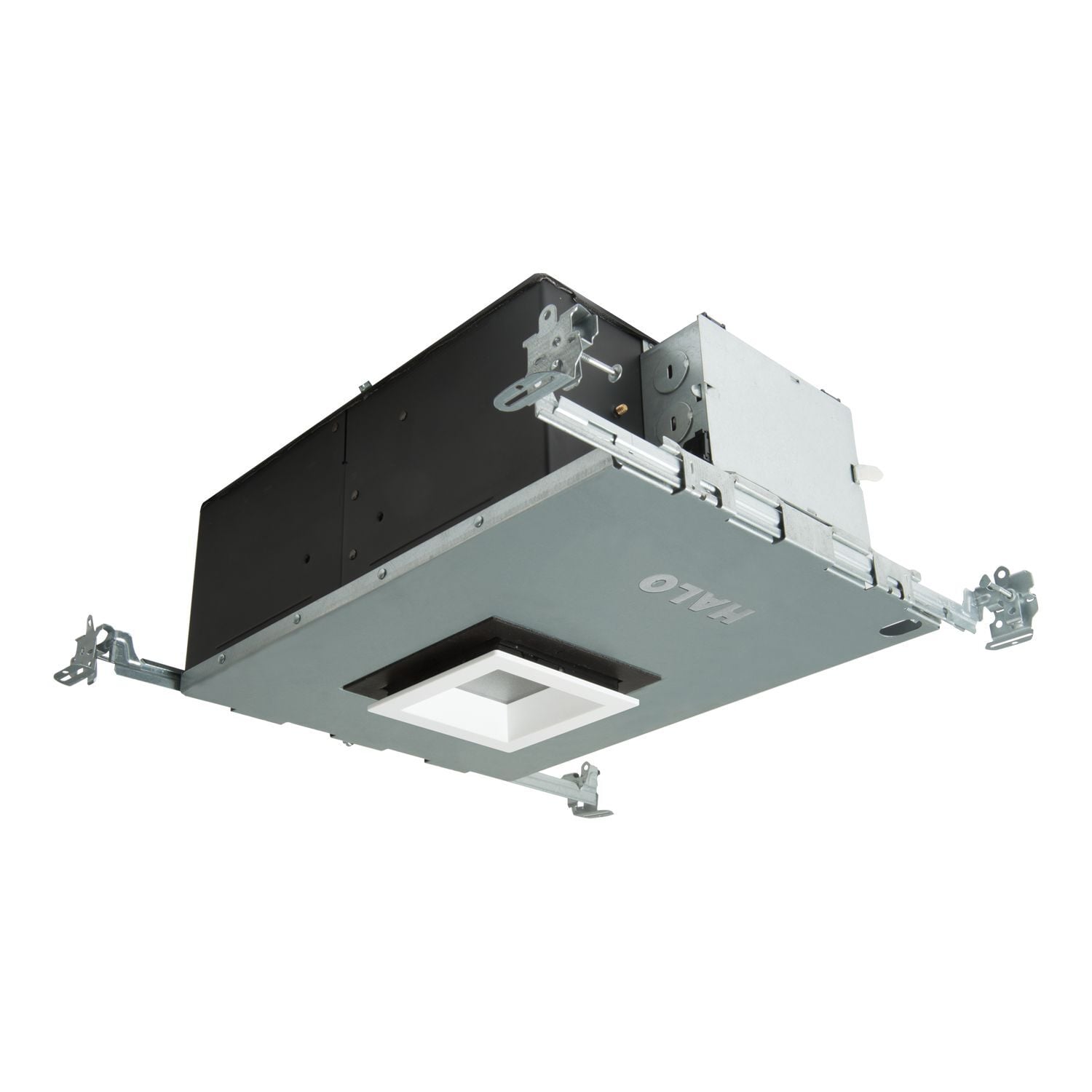3.25" Square Conical Reflector, Diffuse Lens, Self Flanged, matte white reflector and flange