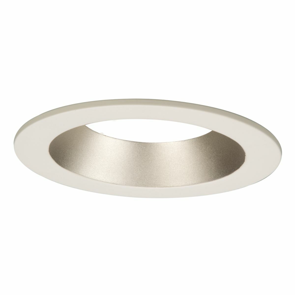 3.25" aperture conical reflector, open, self-flanged, semi-specular clear reflector and matte white flange