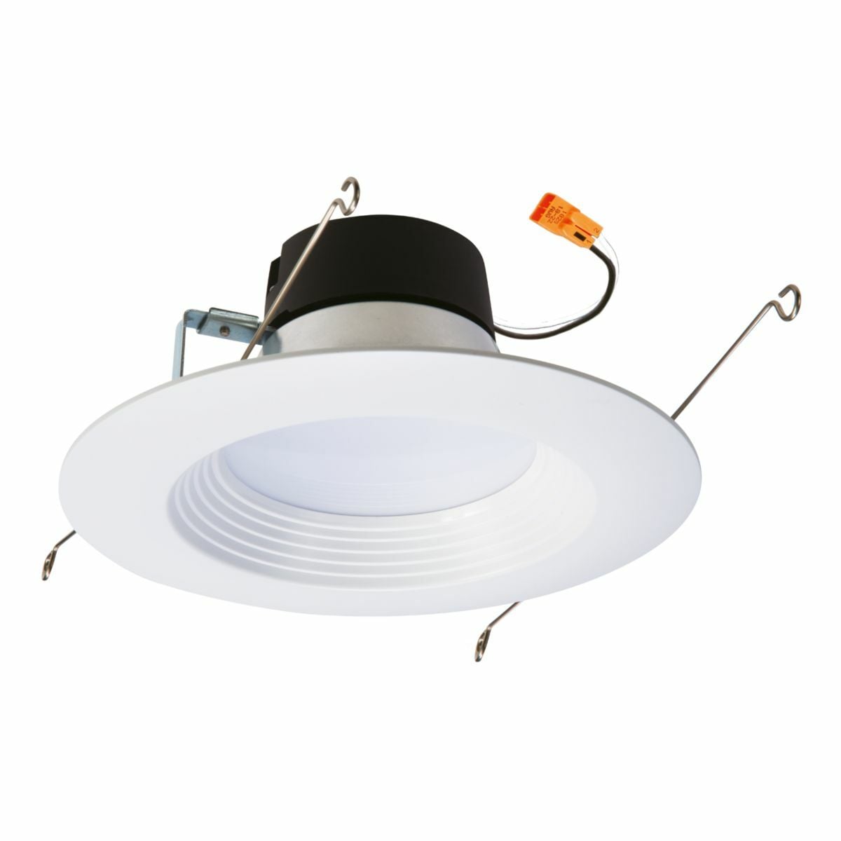 5/6-inch LED retrofit module, baffle trim,600 Lumens,90 CRI min, 3000K, 4000K, 5000K selectable CCT,120V,Matte White Flange