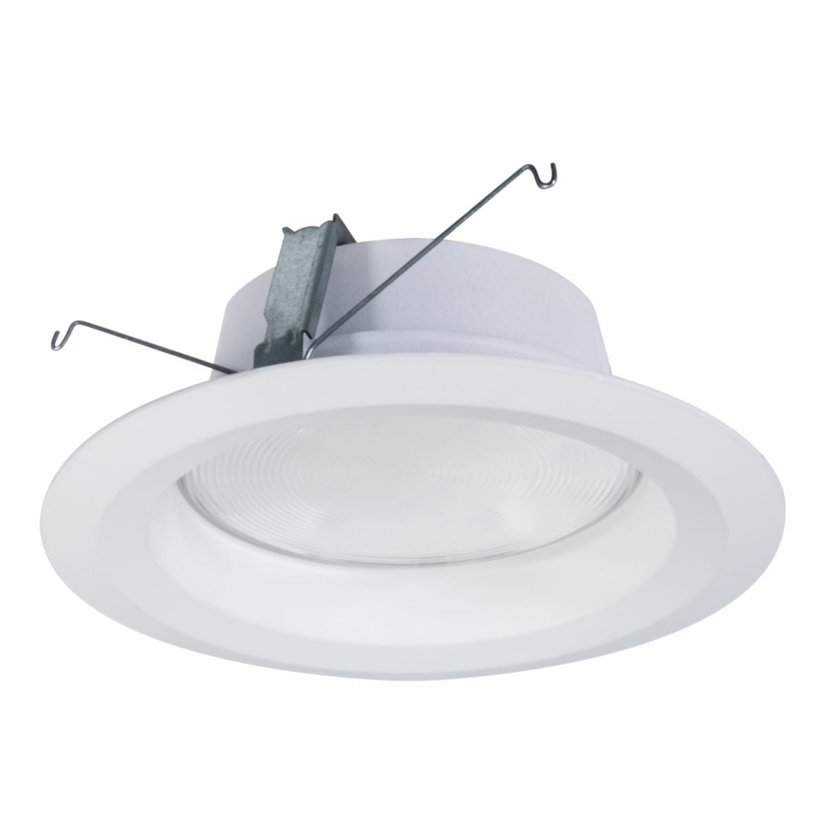 6" aperture LED module, 1000/1500/2000 lumens, 80CRI,  3000K, 3500K and 4000K CCT selectable, Medium distribution lens, matte metallic silver Finish ring