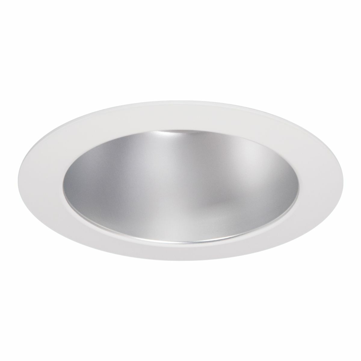 4" Conical Reflector, Wide Distribution, Semi-Specular Clear with White Flange