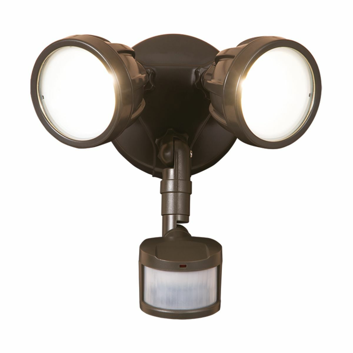 LED Twin Head Motion Sensor Floodlight, 1600 Lumens, 5000K CCT, Bronze