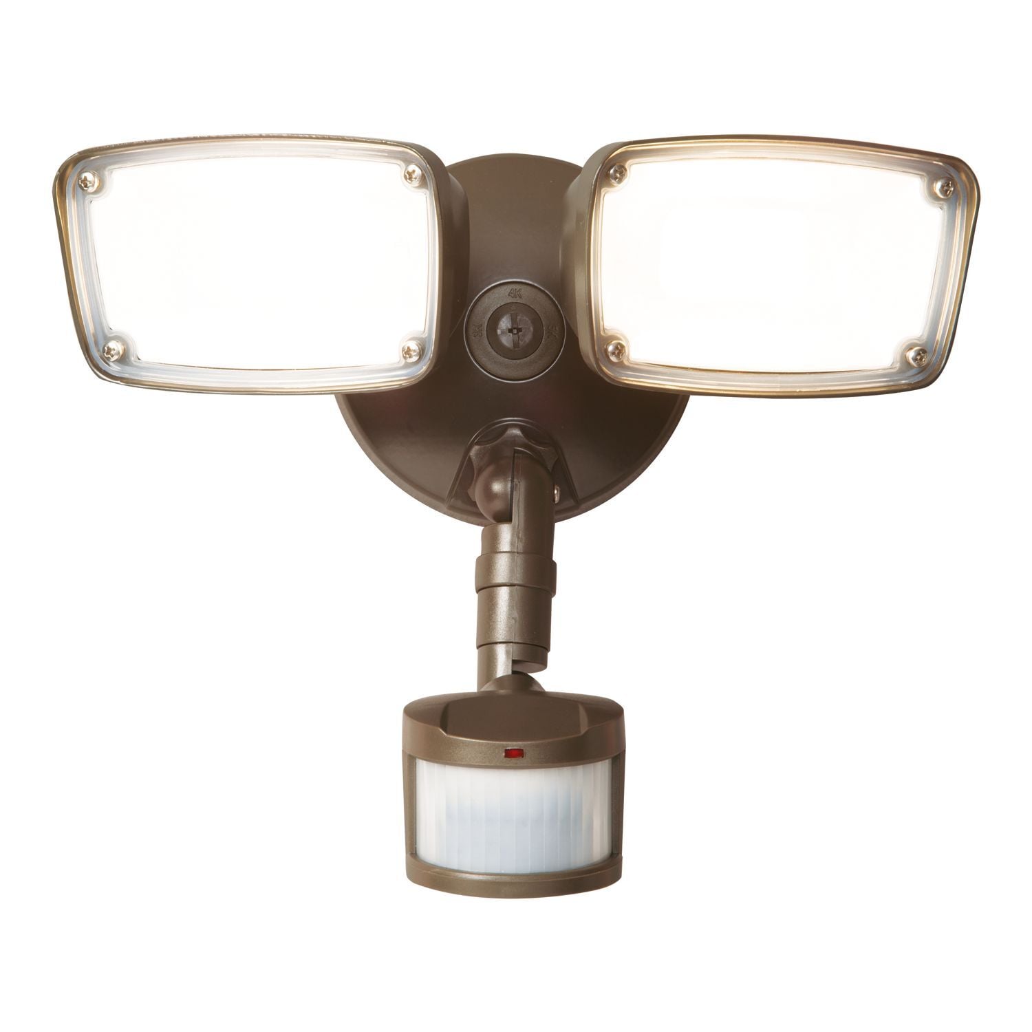 Twin LED Motion Flood, 180 degree PIR, Selectable CCT, Bronze