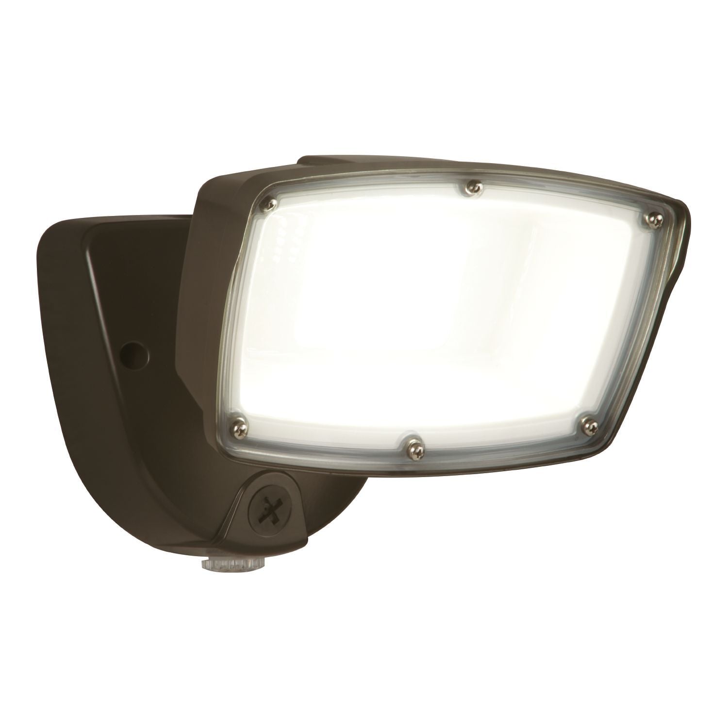 Security Flood, Large Single with PC, Selectable CCT 3000K, 4000K, 5000K, 5800 Lumens, 52W, 120-277V, Integrated Photocell, Bronze.
