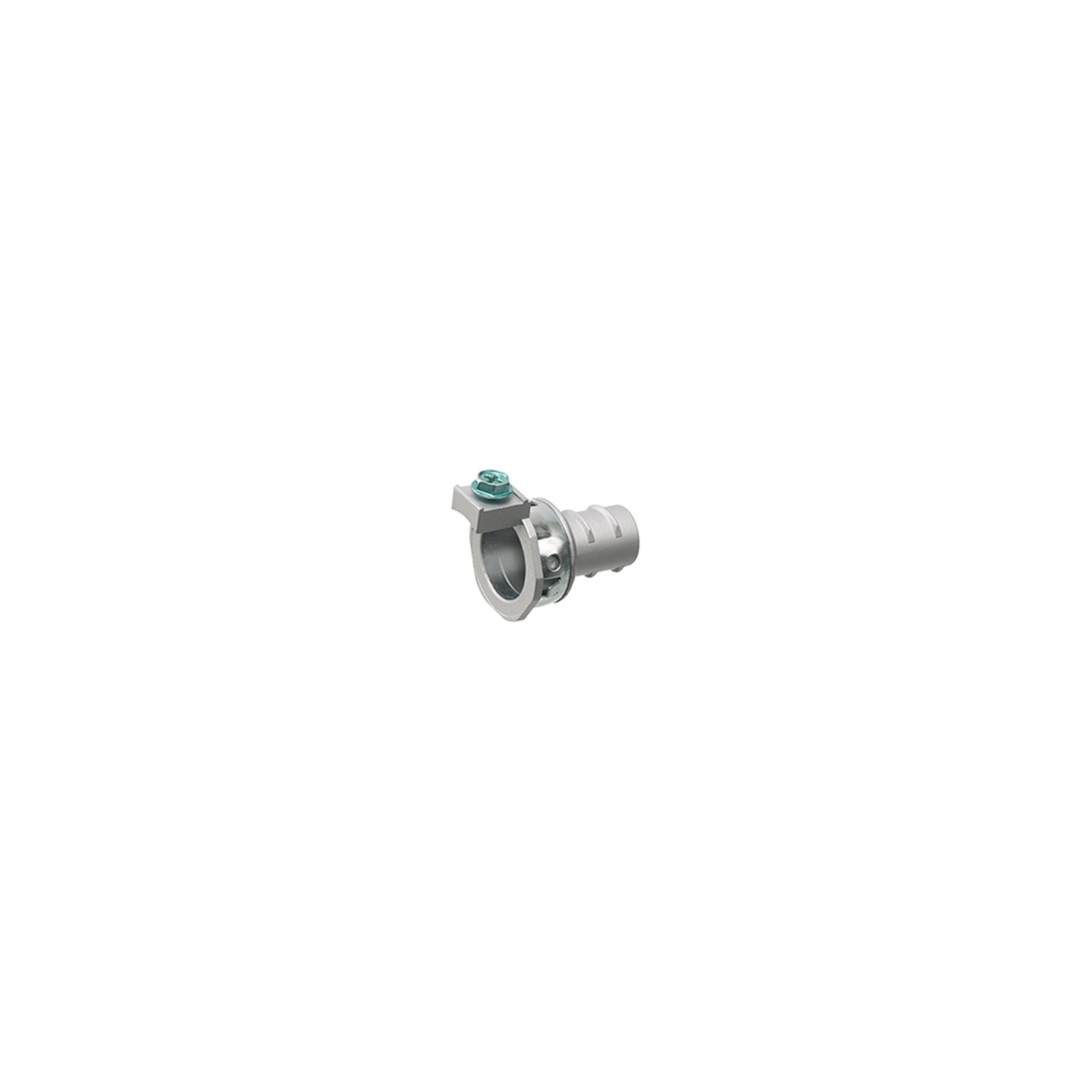 3/4" knockout snap tite connector for 1/2" flexible metal conduit. No tools required for installation. Designed for use in new or old work. Mounts from inside the box. Insulated throat. Includes grounding lug.