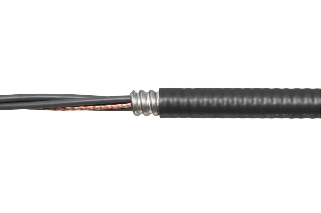 Liquid tight concrete tight zinc fitting for PVC jacketed MC cabl