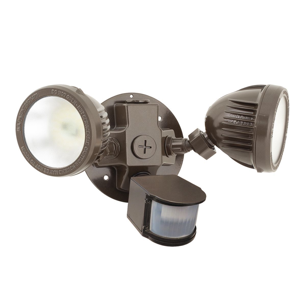 ML-2L3K-1-DB LED Security Flood Light with Motion Sensor, Twin Head, Bronze