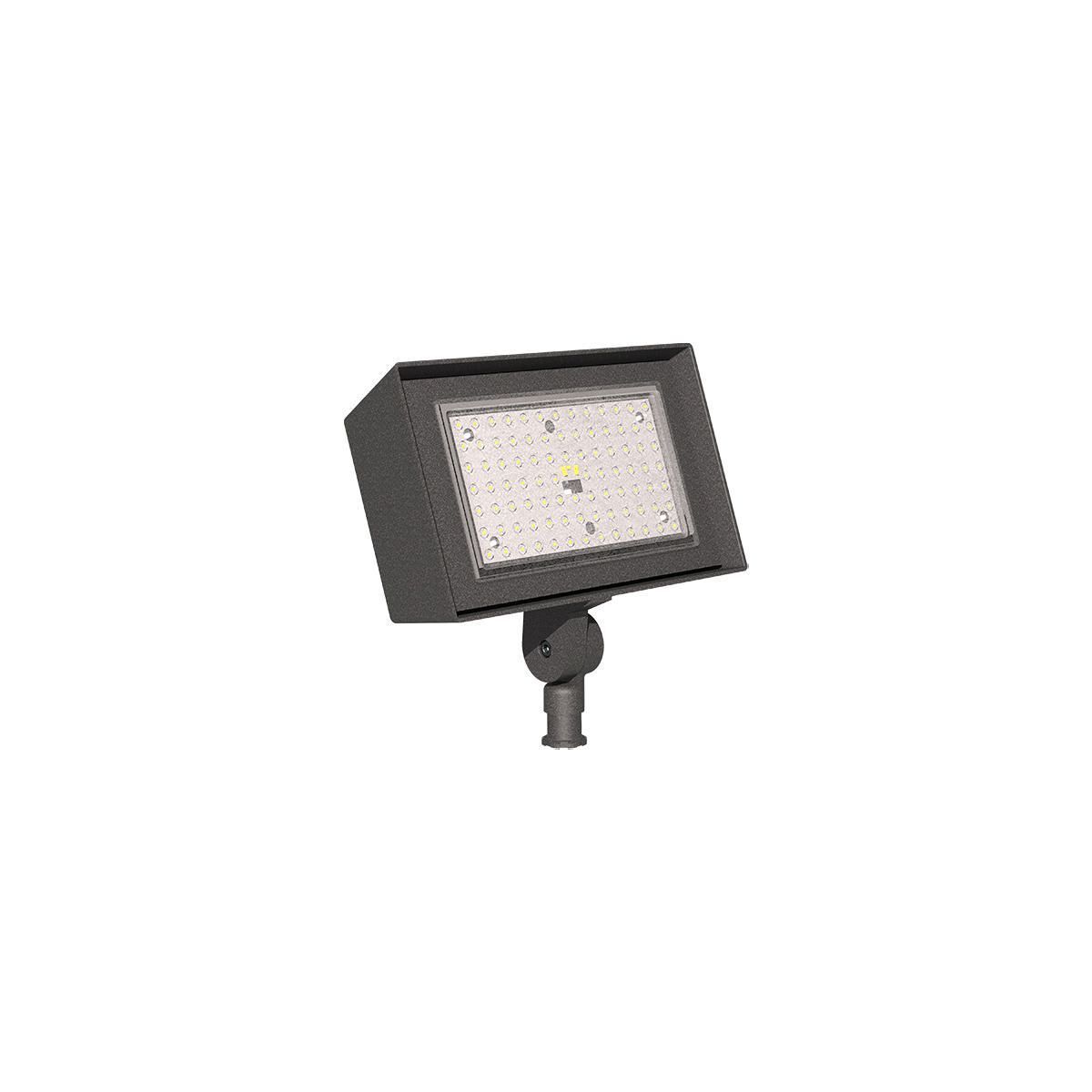 Ratio Flood Size 3, Mounting Type: Knuckle Mount, Wattage: 34 W, Number of LEDs: 90, Color Temperature: 4000 K, Light Distribution: Wide Distribution, Light Output: 4804 lm, Voltage Rating: 120-277 V, Color: Dark Bronze Textured.