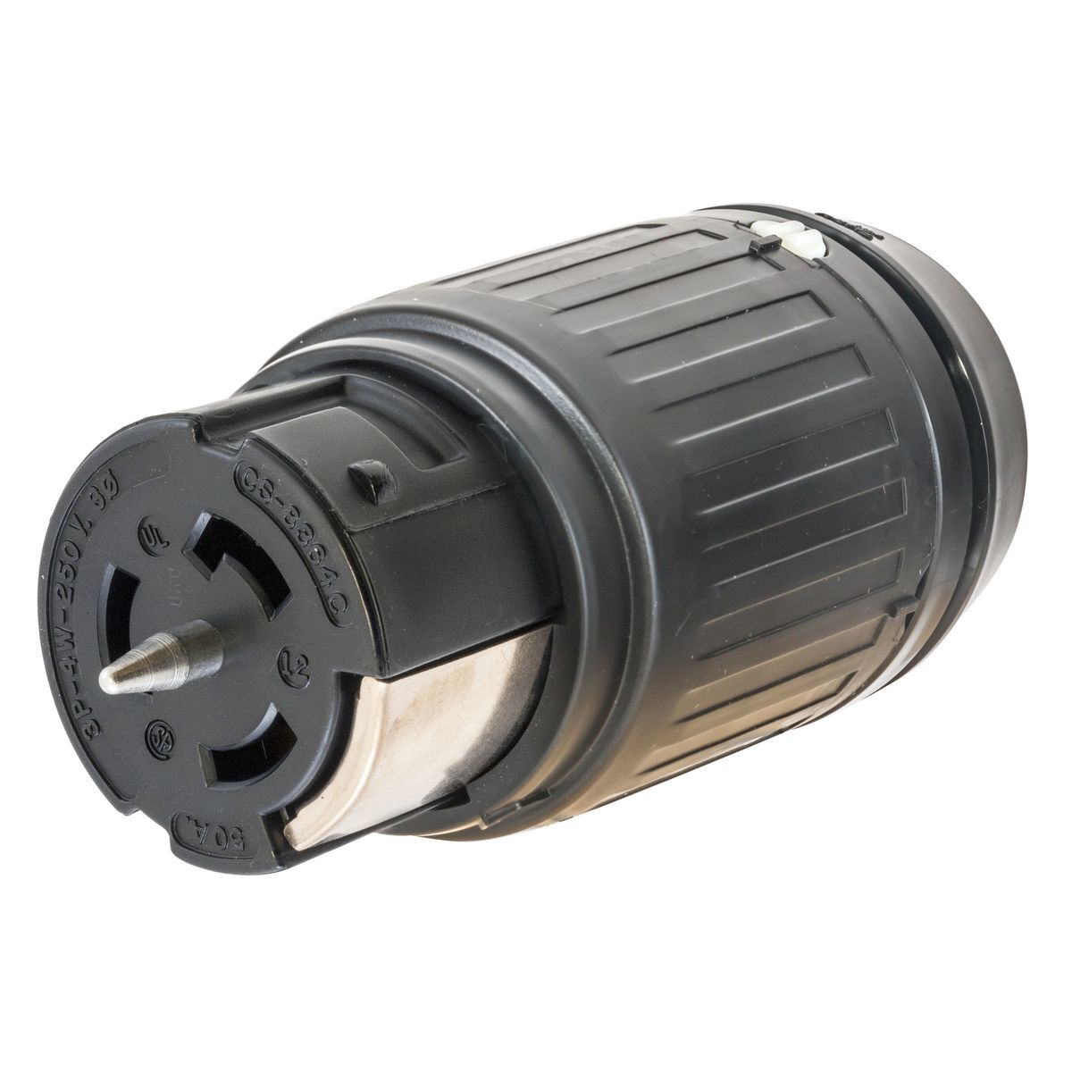 Locking Devices, Twist-Lock, Insulgrip Connector Body with conduit adapter, 50A 3 Phase 250V AC Grounding, 1/2" NPT Size