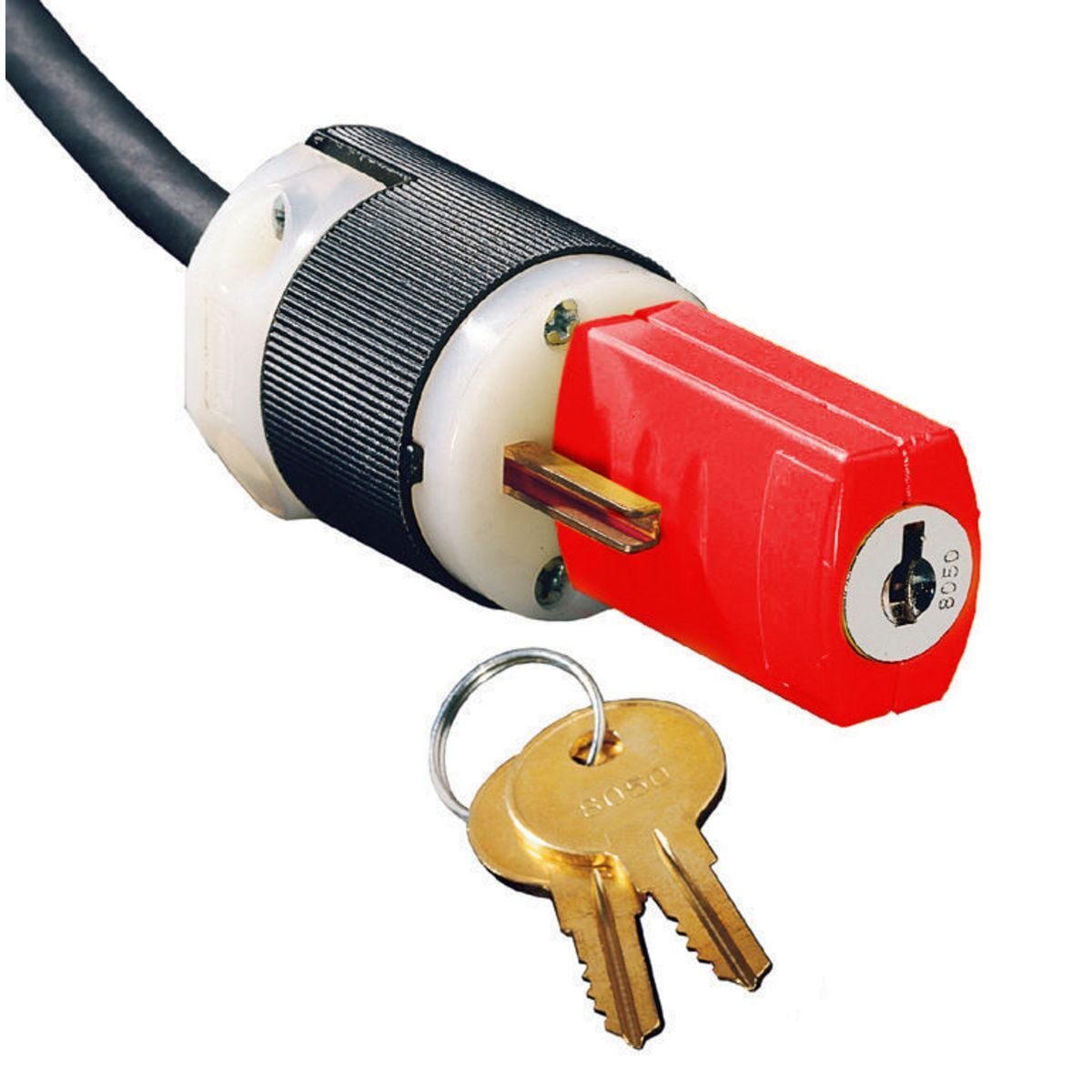 Hubbell Wiring Device Kellems, Safety Products, Keyed Lockout Device,for Plug, Red