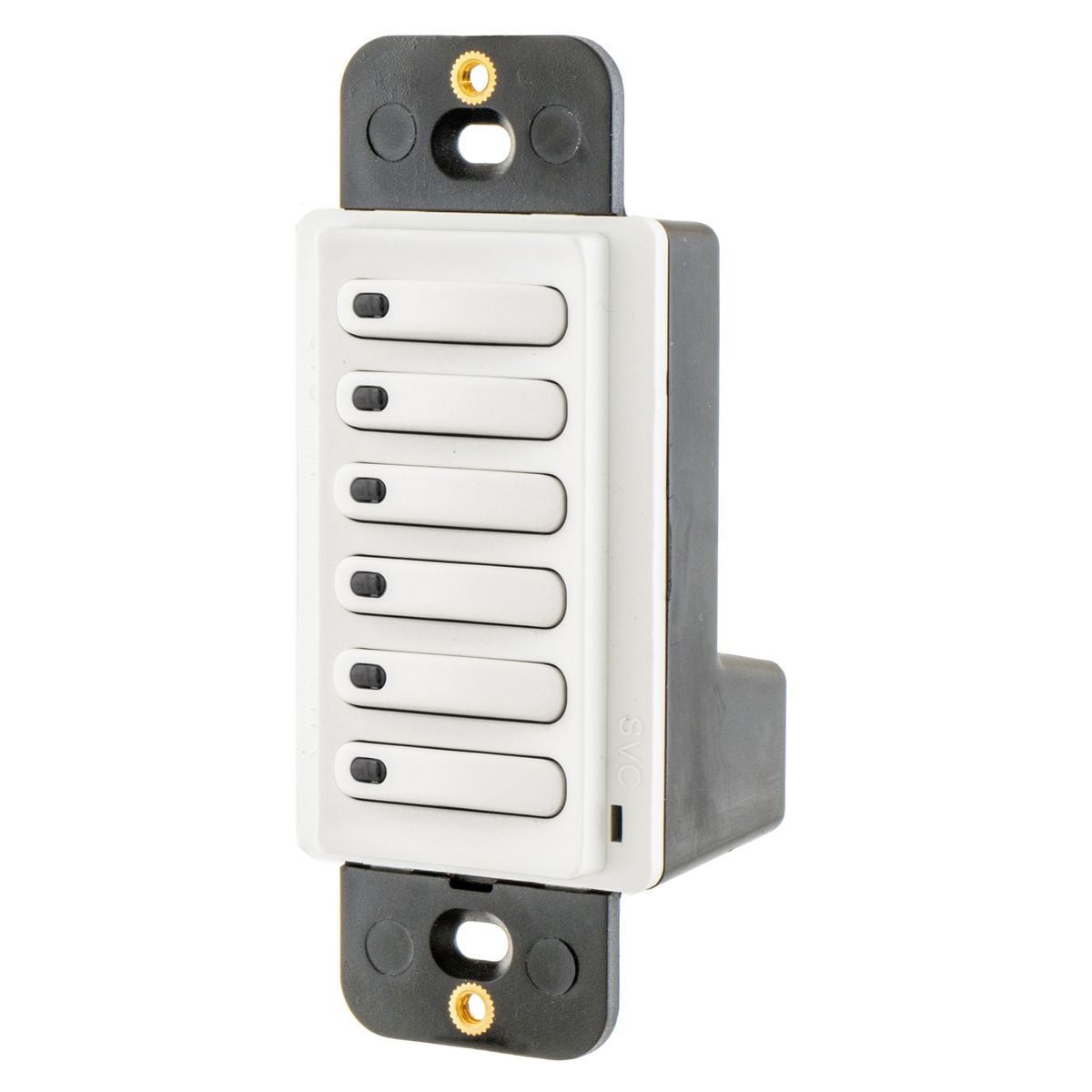 Lighting Control Panels, Load Logic RoomController Switch, 6 Button with Pilot, White