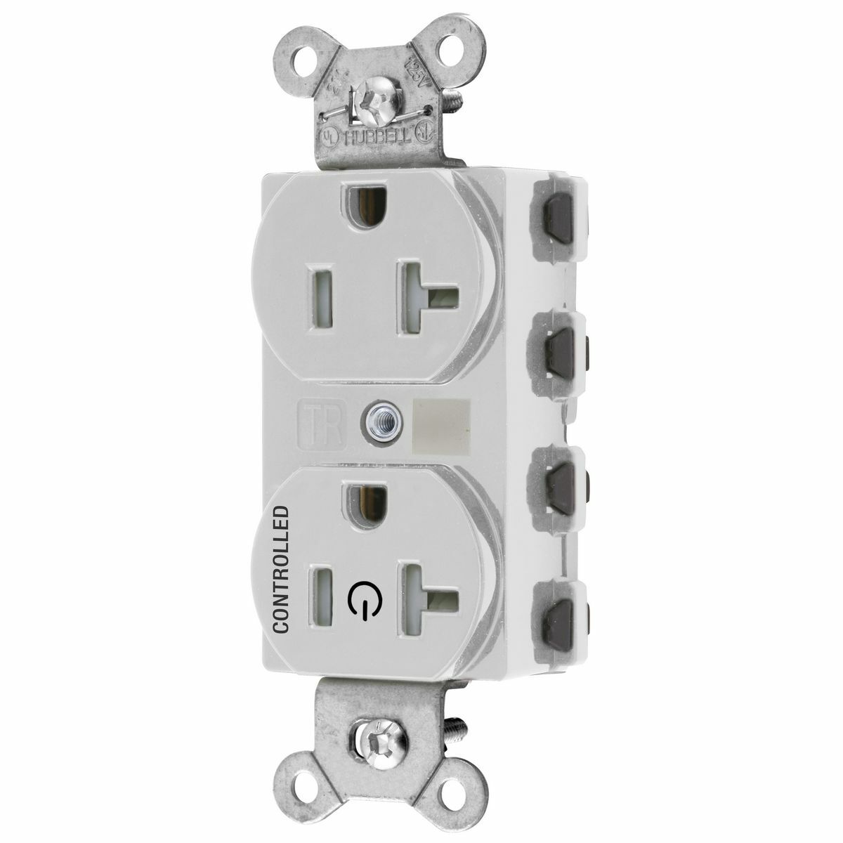 Straight Blade Devices, Receptacles, Duplex, SNAPConnect, Tamper Resistant, 20A 125V, 2-Pole 3-Wire Grounding, 5-20R, Nylon, White