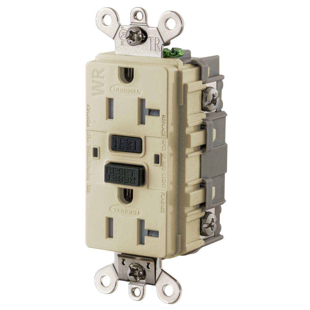 20A, 125V Industrial Grade, Tamper-Resistant, Weather-Resistant, Ground Fault Receptacle