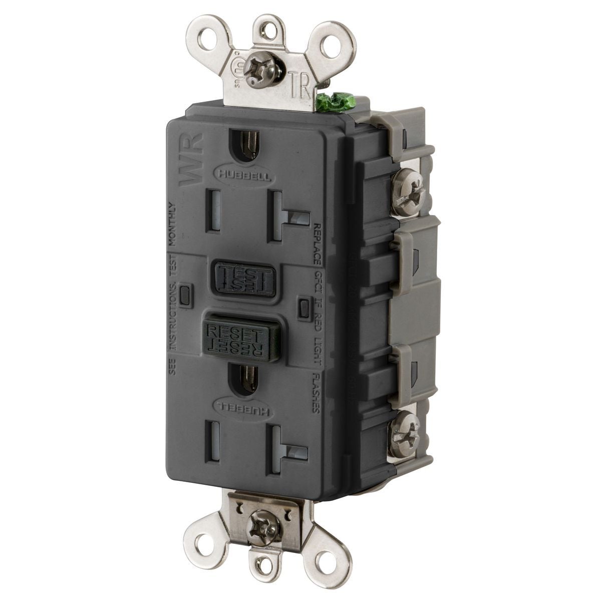 20A, 125V Industrial Grade, Tamper-Resistant, Weather-Resistant, Ground Fault Receptacle