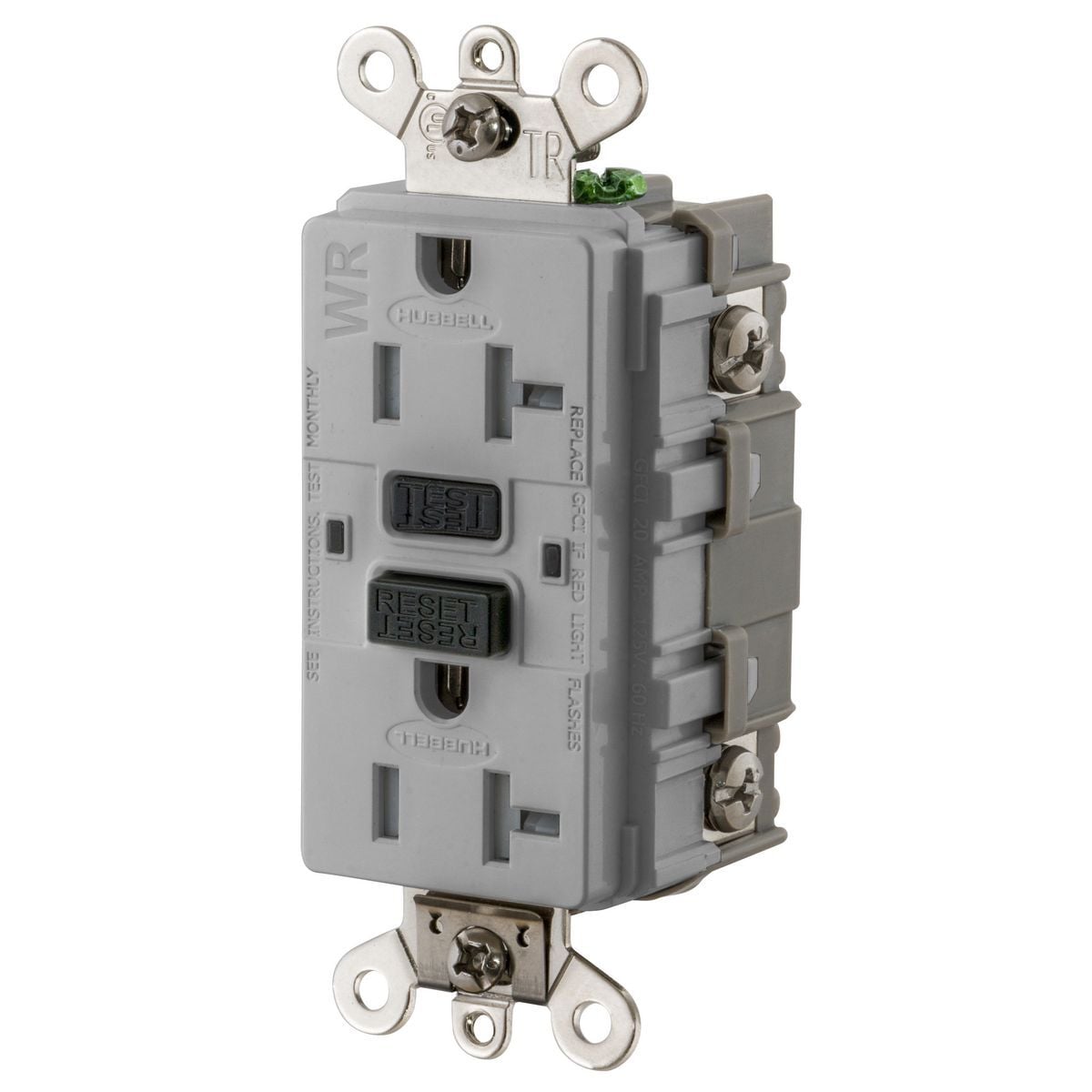 20A, 125V Industrial Grade, Tamper-Resistant, Weather-Resistant, Ground Fault Receptacle