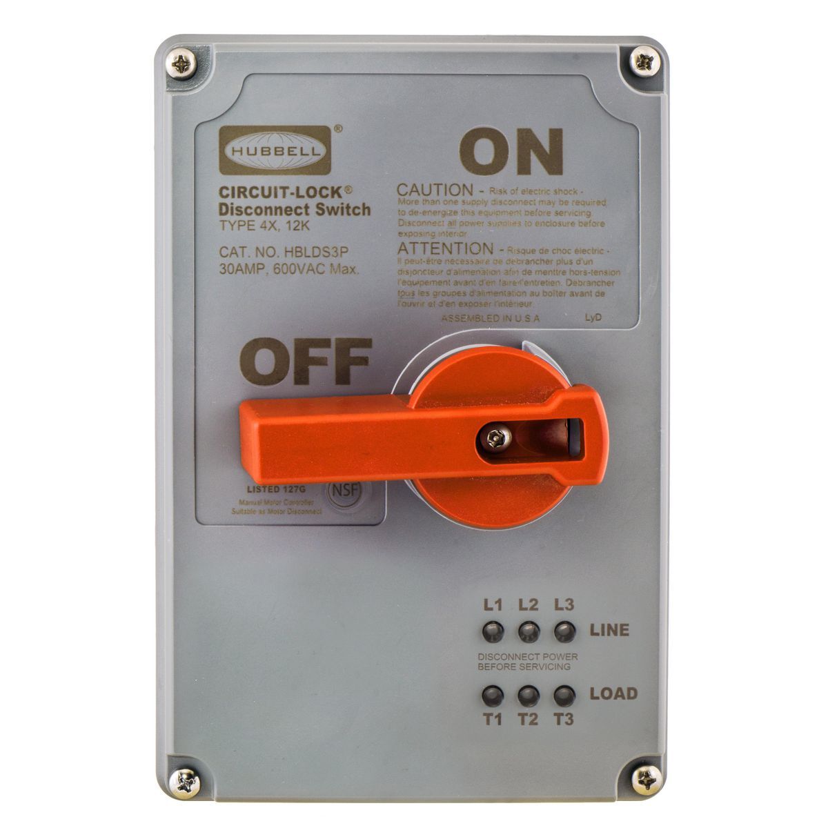 DISCONNECT COVER,100A, LED PHASE IND, 4X