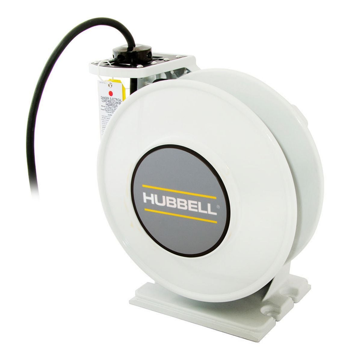 White Weatherproof Reel, UL Type 4, 45 Ft, #12/3 SOW, 20 A, 600 VAC