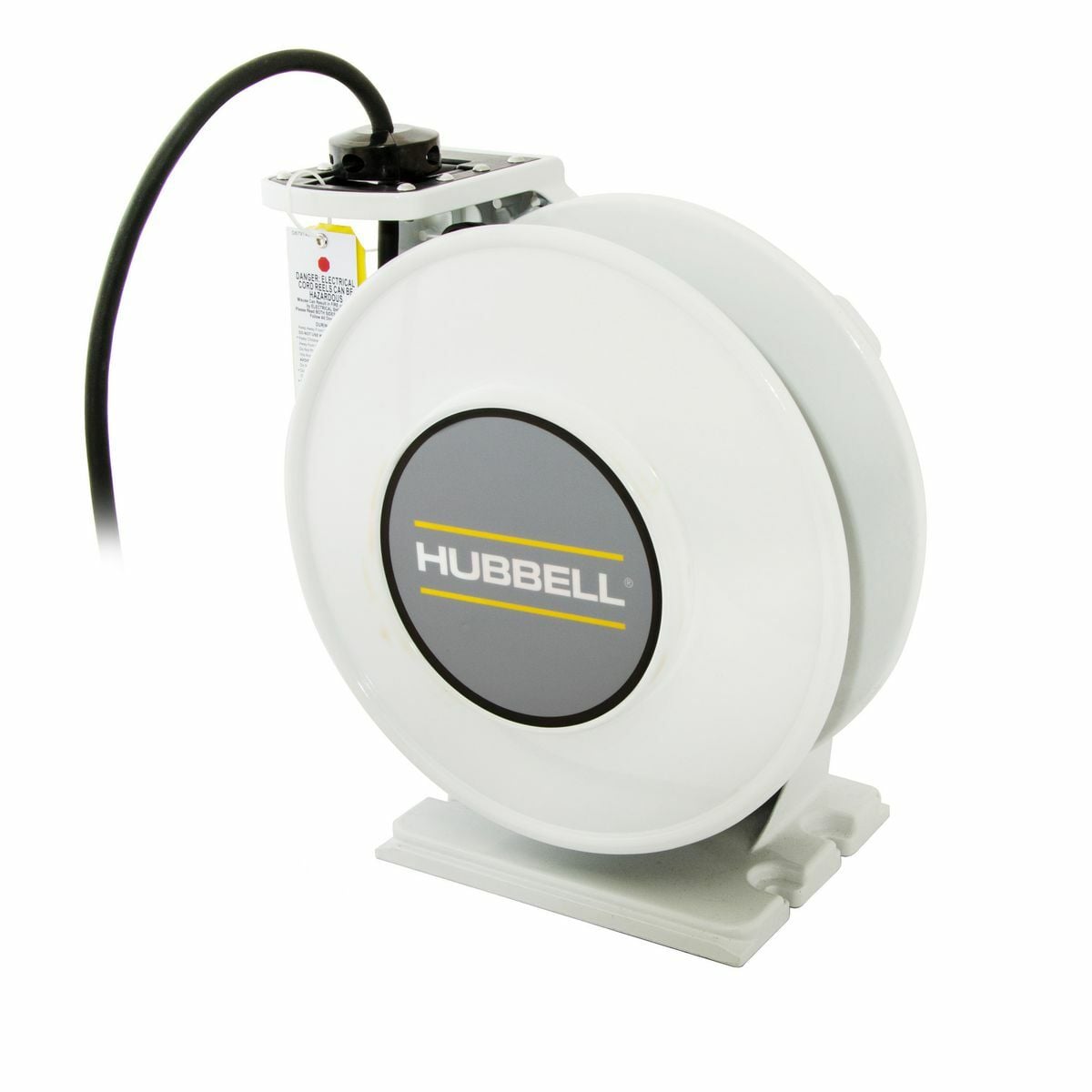 White Weatherproof Reel, UL Type 4, 25 Ft, #12/3 SOW, 20 A, 600 VAC