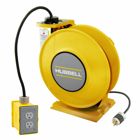 Yellow Industrial Reel with Yellow Portable Outlet Box and (2) 20A Duplex Receptacles, UL Type 1, 45 Ft, #12/3 SJO, 20 A, 125 VAC