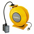 Yellow Industrial Reel with Black Portable Outlet Box and (1) 20A Duplex Receptacle, UL Type 1, 25 Ft, #12/3 SJO, 20 A, 125 VAC
