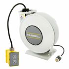 White Industrial Reel with Yellow Portable Outlet Box and (1) 20A Duplex Receptacle, UL Type 1, 45 Ft, #12/3 SJO, 20 A, 125 VAC